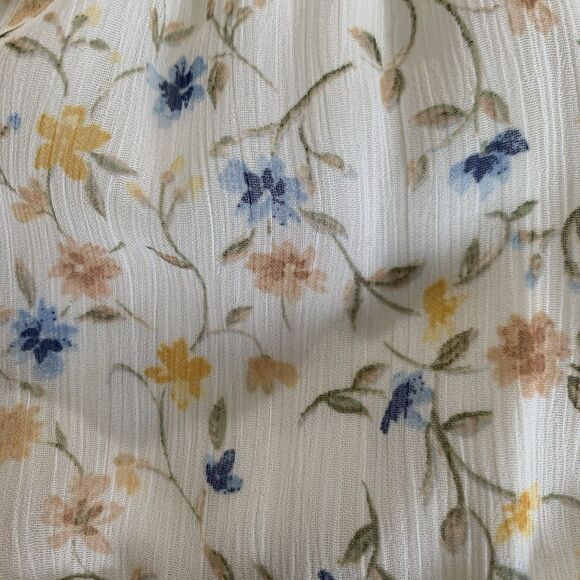 Blue Rain Dress Women S Beige Ditsy Floral Mini Puff Cottagecore Peasant Boho - Picture 5 of 12